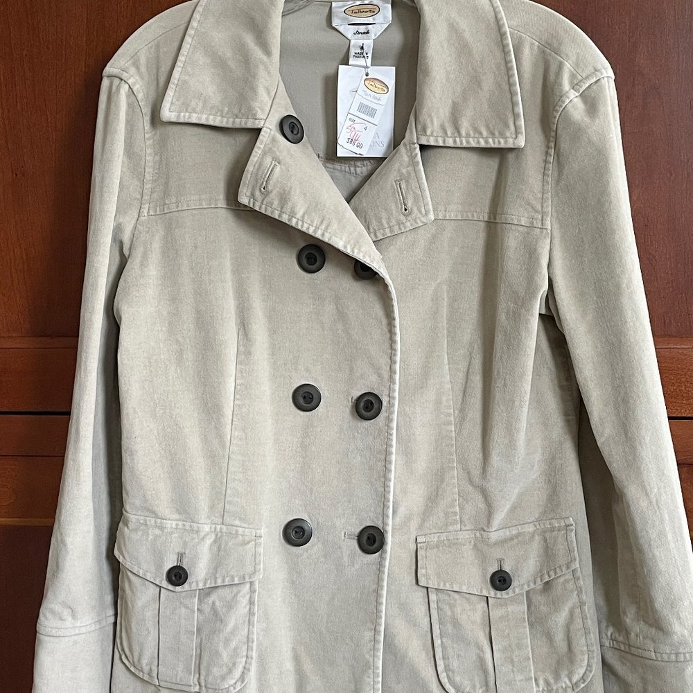 Talbots Velveteen Stretch Double Breasted Jacket SZ 4